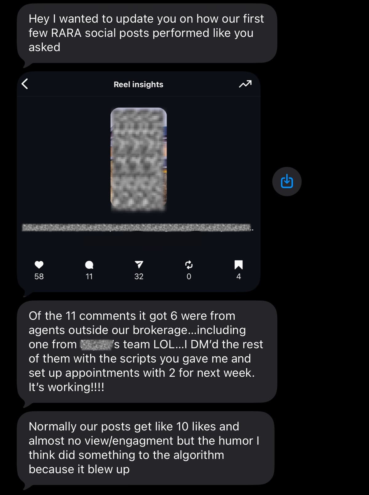 Customer testimonial