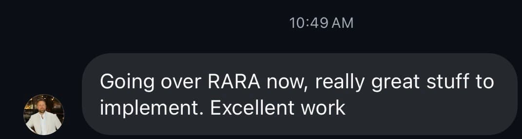 Customer testimonial